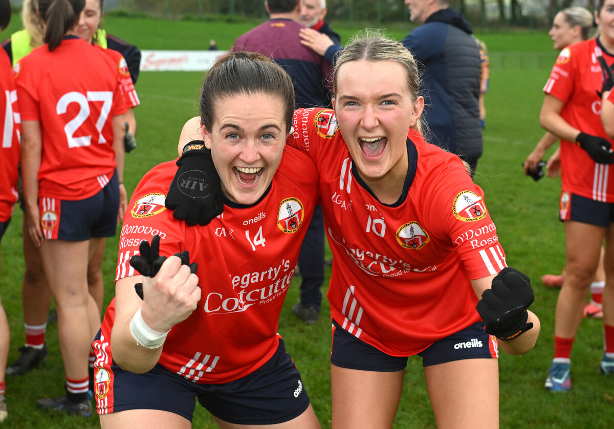 O'Donovan Rossa players Mallaidh O'Neill and Jessica Beechinor celebrate. Picture: Dan Linehan O'Donovan Rossa players Mallaidh O'Neill and Jessica Beechinor celebrate. Picture: Dan Linehan