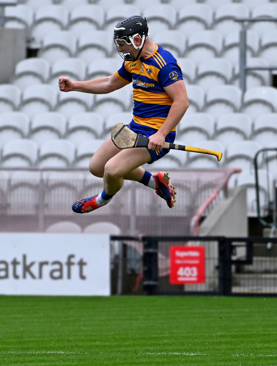 Lisgoold's Cathal Hickey leaps into the air to celebrate his goal against Erin's Own. Picture: Eddie O'Hare Lisgoold's Cathal Hickey leaps into the air to celebrate his goal against Erin's Own. Picture: Eddie O'Hare