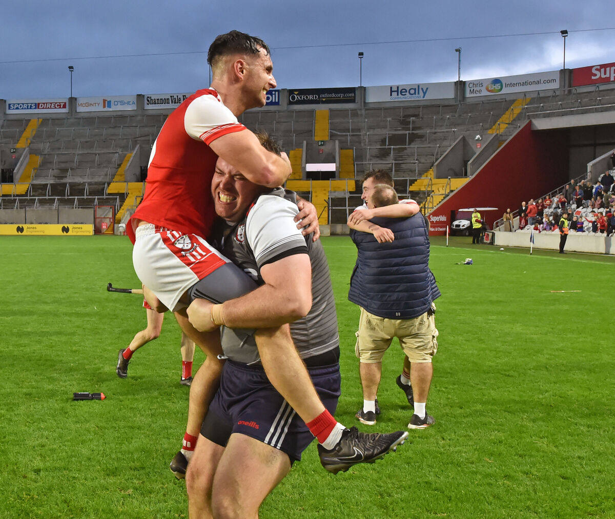  Watergrasshill's Aiden Foley and Anthony Cronin celebrate. Picture: Eddie O'Hare