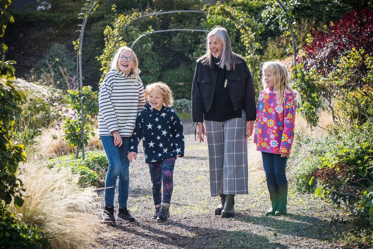 Ruby Berner, Beatrice Allen and Xanthe Allenwith Simone O’Shaughnessy of Ba-Goose Clothing for Children &amp; Babies. Picture: Joleen Cronin