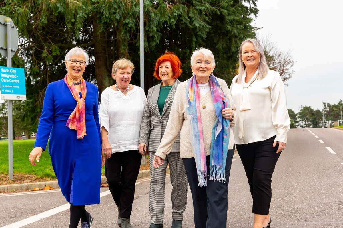 Mná Feasa founding members Máire Dorgan, Ann O'Mahony, Mary O'Connell. and Sheila Lee with Team Leader Barbara O'Driscoll, pictured at St Mary's Health Campus, Gurranabraher, Cork, as the Cork charity, which supports women affected by domestic violence. Picture: Michael O'Sullivan /OSM PHOTO