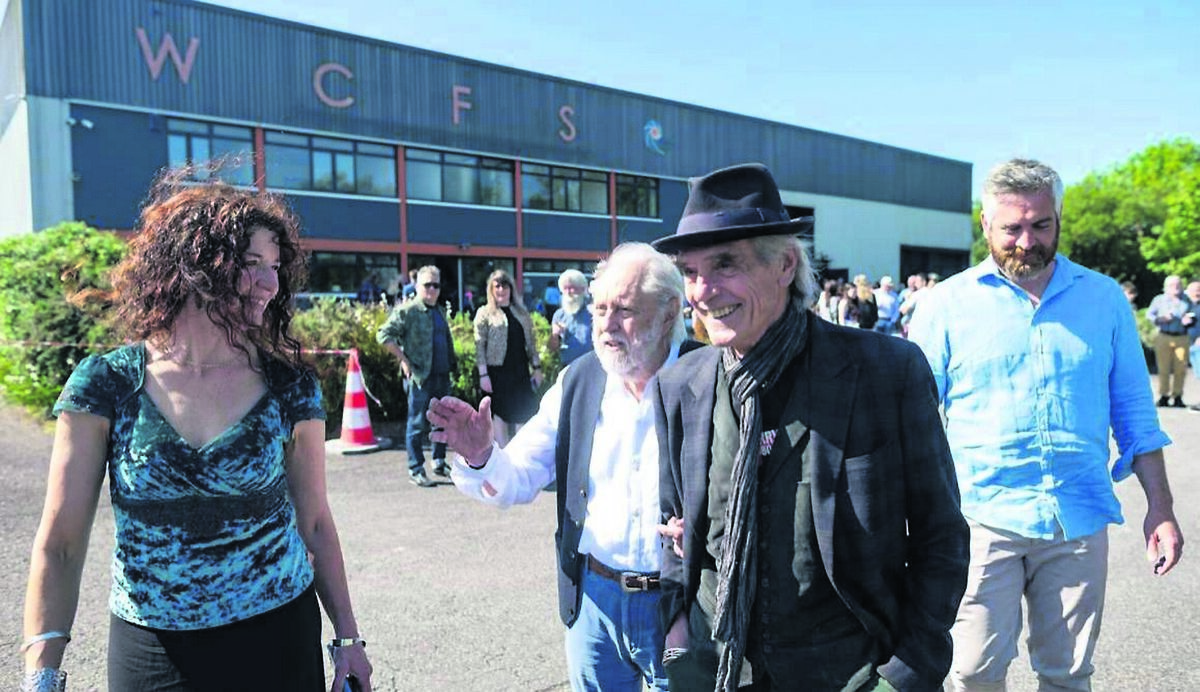 
                        Edain O’Donnell with, from left, film producer David Puttnam, actor Jeremy Irons, and TD Christopher O’ Sullivan at West Cork Film Studios open day last year. Picture: Johannes Eisele.