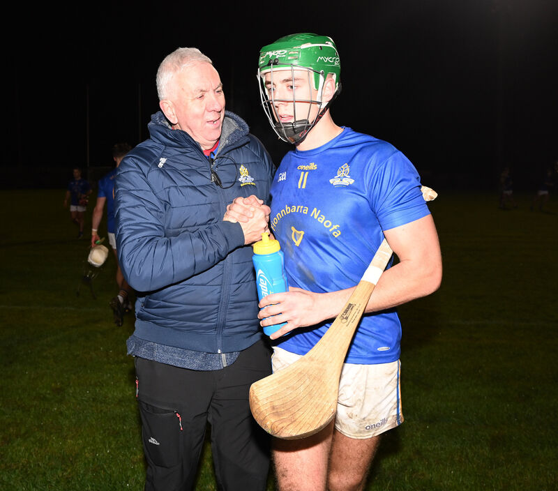 St Finbarr's coach Ger Cunningham with his son and captain Ben Cunningham after defeating Glen Rovers. Picture: Eddie O'Hare