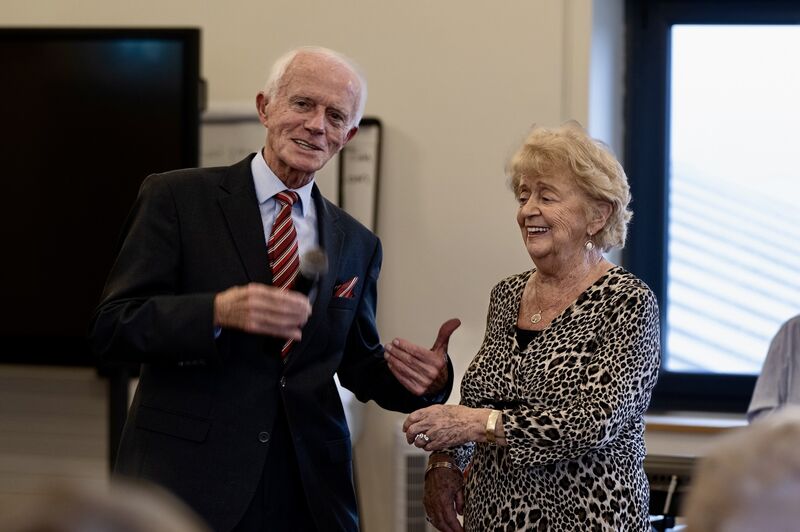  Paddy O’ Brien introduced songstress Joan O’Brien at a residents concert in Bru Columbanus Cardinal Way, Wilton. Picture Chani Anderson