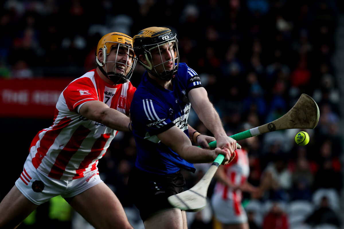Imokilly's John Cronin closes in on Daniel Hogan of Sarsfields. Picture: INPHO/Bryan Keane Imokilly's John Cronin closes in on Daniel Hogan of Sarsfields. Picture: INPHO/Bryan Keane