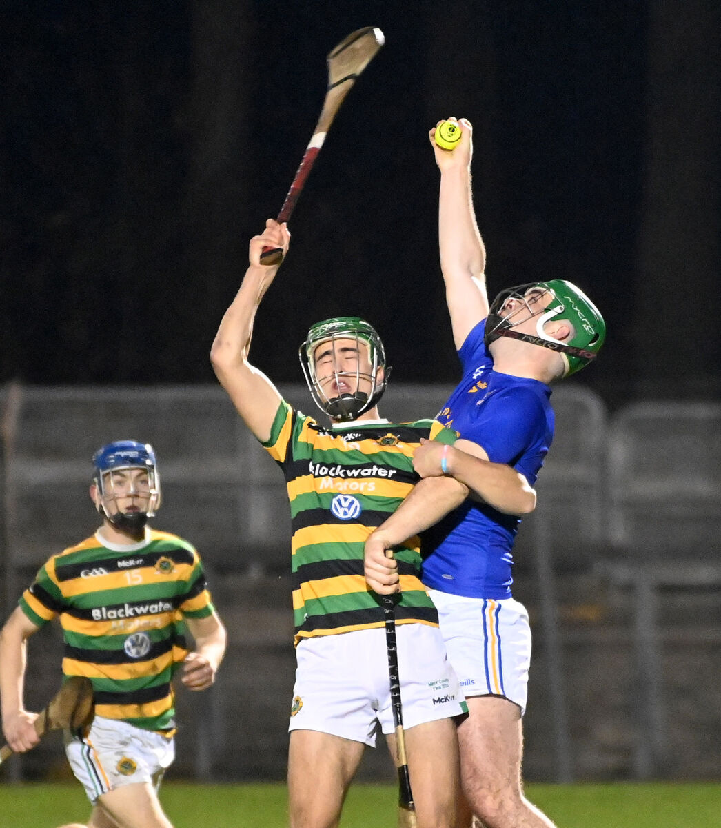 St Finbarr's Adam Buckley wins the sliothar from Glen Rovers' Diarmuid Wall. Picture: Eddie O'Hare