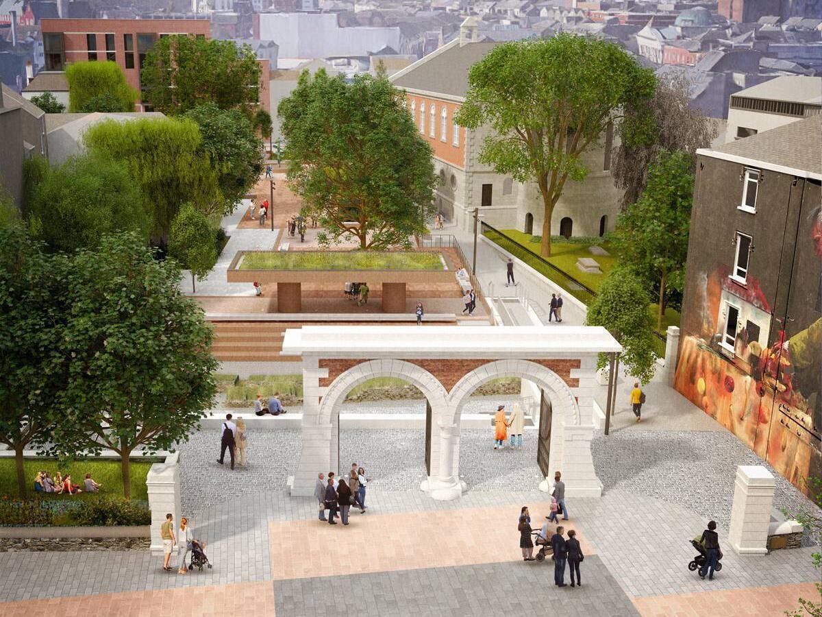 A CGI impression of the redeveloped Bishop Lucey Park. Picture: Cork City Council A CGI impression of the redeveloped Bishop Lucey Park. Picture: Cork City Council