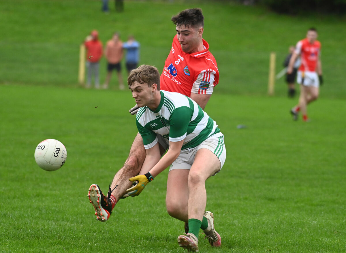 Beara's Luke Harrington boots the ball away. Picture: Eddie O'Hare Beara's Luke Harrington boots the ball away. Picture: Eddie O'Hare