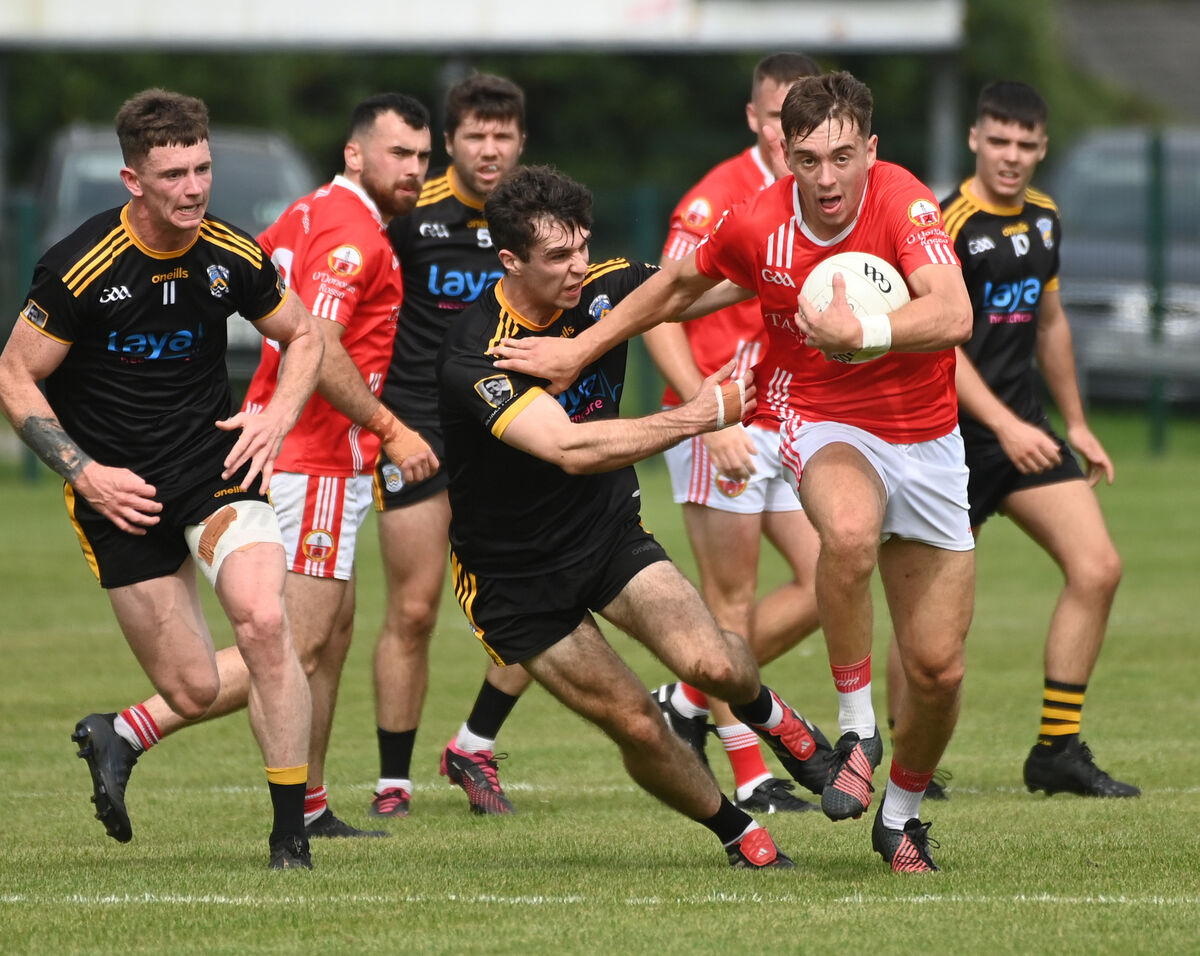 O'Donovan Rossa's Jamie Shanahan holds off Fermoy's James Molloy in 2023. Picture: Eddie O'Hare O'Donovan Rossa's Jamie Shanahan holds off Fermoy's James Molloy in 2023. Picture: Eddie O'Hare