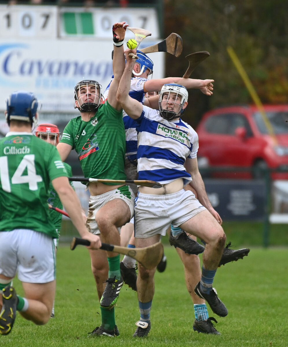 Killavullen's Liam Fox and Killeagh's Ben Walsh go high for the sliothar during the Co-Op Superstores County JAHC semi final at Rathcormac . Picture: Eddie O'Hare Killavullen's Liam Fox and Killeagh's Ben Walsh go high for the sliothar during the Co-Op Superstores County JAHC semi final at Rathcormac . Picture: Eddie O'Hare