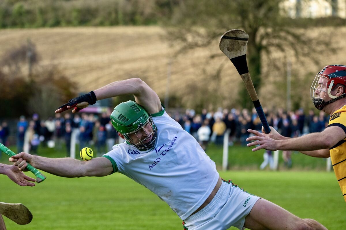 Ballinora’s Kevin Murphy is shoved off balance. Picture: Chani Anderson Ballinora’s Kevin Murphy is shoved off balance. Picture: Chani Anderson