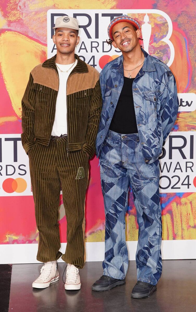 Harley Sylvester and Jordan Stephens of Rizzle Kicks attending the Brit Awards 2024. Picture: Ian West Harley Sylvester and Jordan Stephens of Rizzle Kicks attending the Brit Awards 2024. Picture: Ian West
