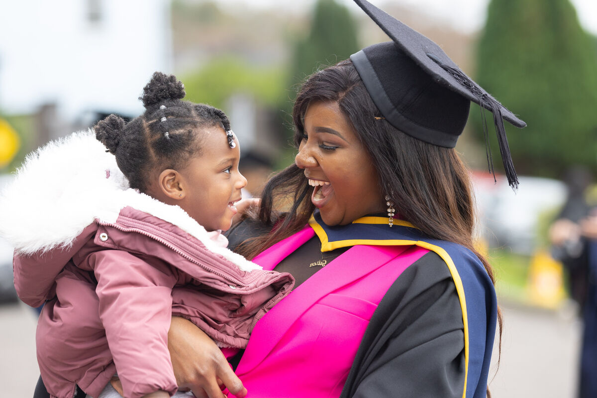 PROUD OF AUNTIE: Graduate in Pharmaceutical Business Management Chioma Ifeanyieze, Ballyvolane, with her niece Arielle Ifeanyieze at the 2024 Griffith College Cork graduations.