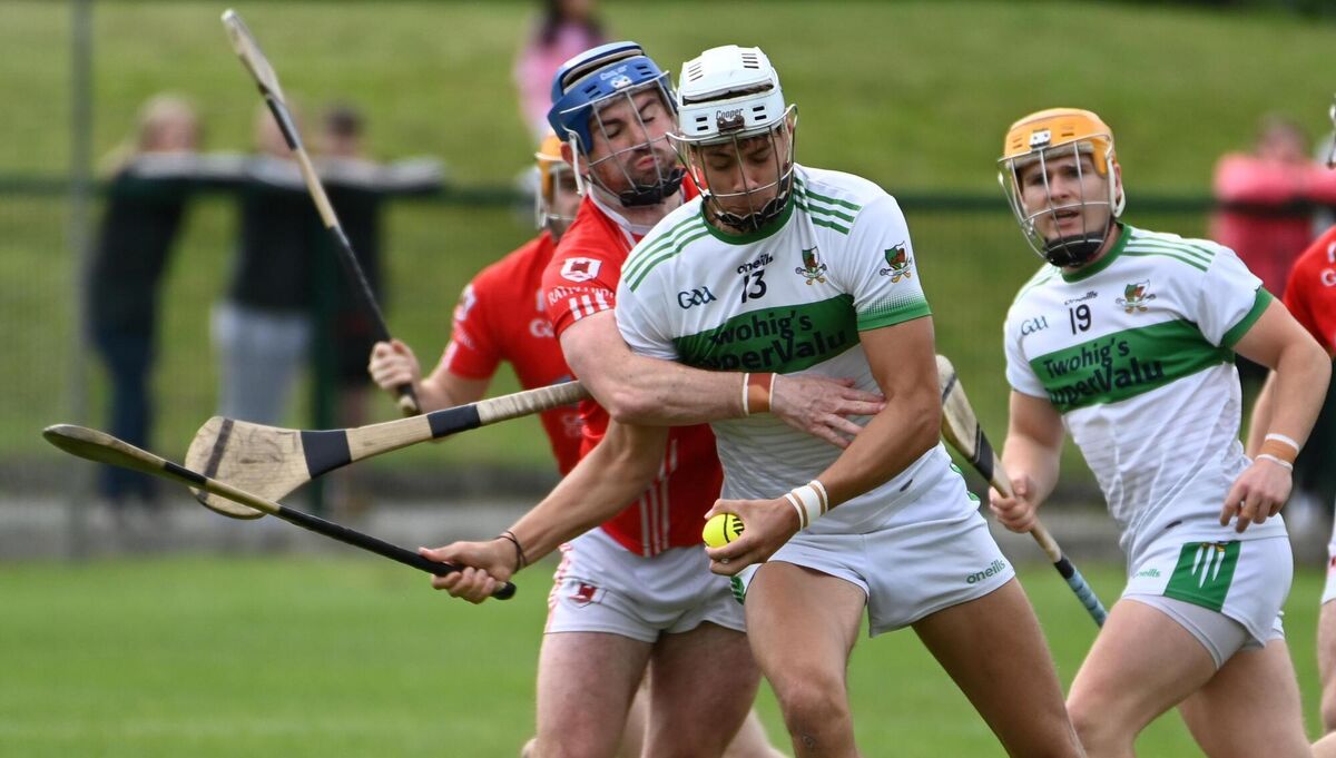 Kanturk's Alan Walsh is tackled by Charleville's Darren Butler during the Co-Op Superstores Premier SHC at Buttevant . Picture: Eddie O'Hare