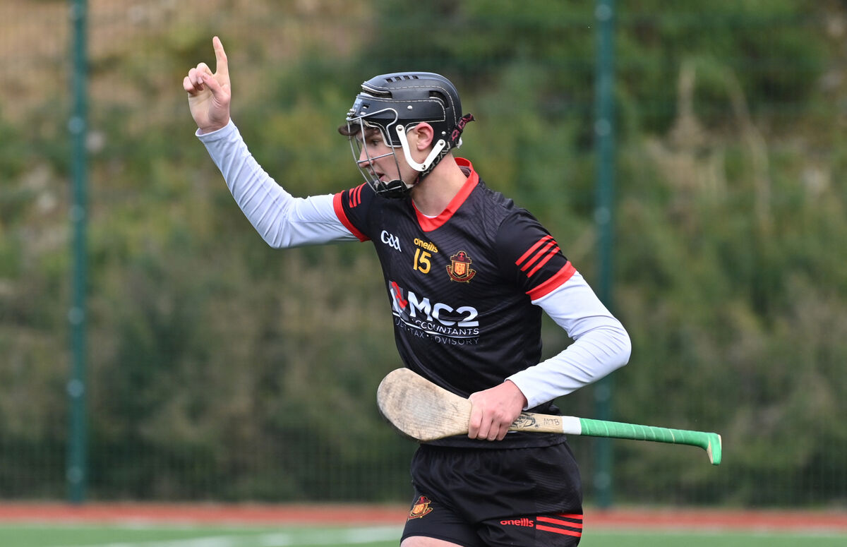  Cillian Murphy, CBC, Cork celebrates his goal against John The Baptist Community School in their TUS Dr Harty Cup group 1 match at Banteer, Co Cork. Picture Dan Linehan
