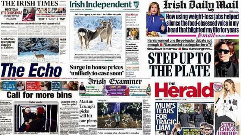 What the papers say: Thursday's front pages What the papers say: Thursday's front pages