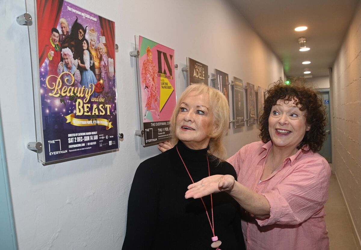 Catherine Mahon-Buckley, (left) producer & director of the Everyman & CADA pictured in 2023 ahead of the presentation of the Christmas Panto, Beauty and the Beast, in Cork, with Fionula Linehan who played the first ever female dame in the panto. Picture Denis Minihane.. Catherine Mahon-Buckley, (left) producer & director of the Everyman & CADA pictured in 2023 ahead of the presentation of the Christmas Panto, Beauty and the Beast, in Cork, with Fionula Linehan who played the first ever female dame in the panto. Picture Denis Minihane..