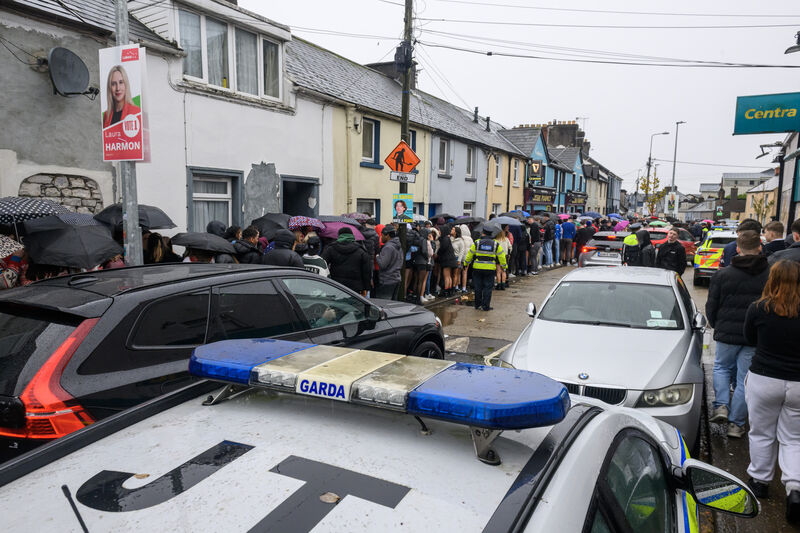 Garda members on duty on the Bandon Road, Cork where students queued to get into bars to celebrate the students Christmas Day. Picture: Dan Linehan Garda members on duty on the Bandon Road, Cork where students queued to get into bars to celebrate the students Christmas Day. Picture: Dan Linehan