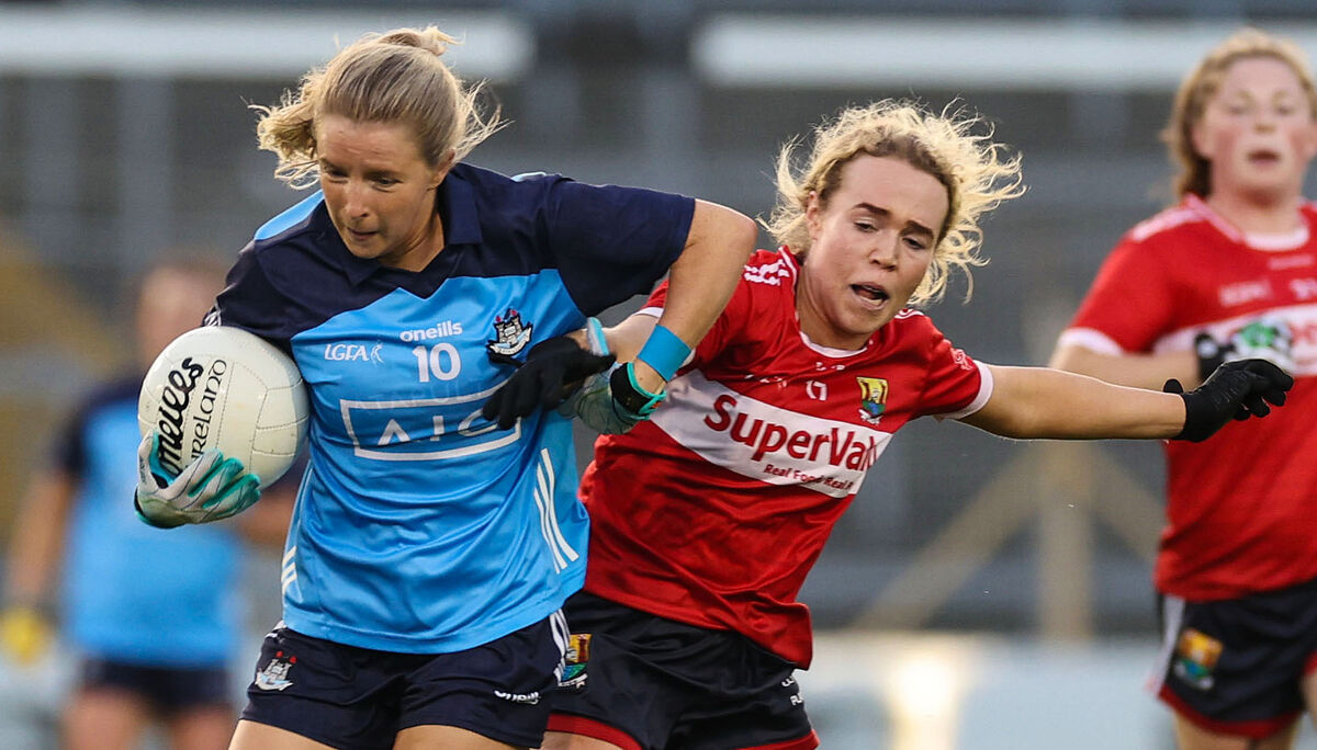 Dublin's Caoimhe O'Connor and Katie Quirke of Cork. Picture: INPHO/Lorraine O’Sullivan