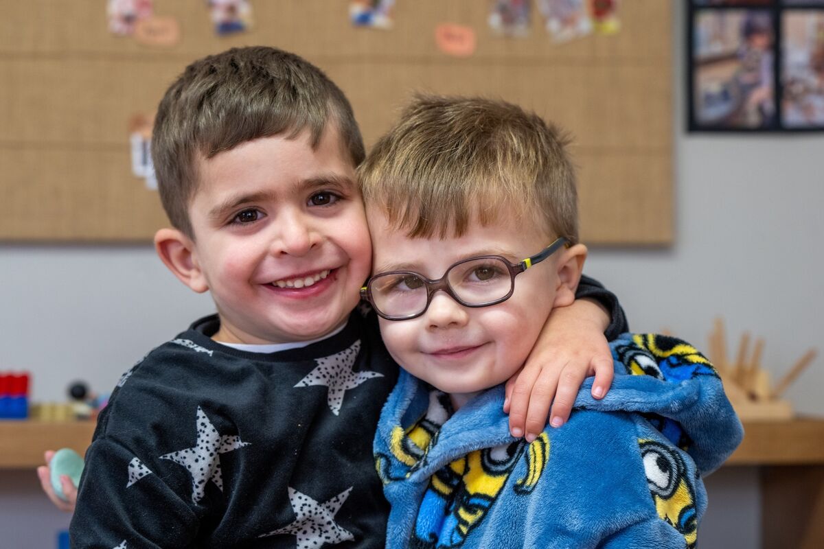 Dion Alibeaj and Ryan O’Callaghan enjoying Pyjama Day.