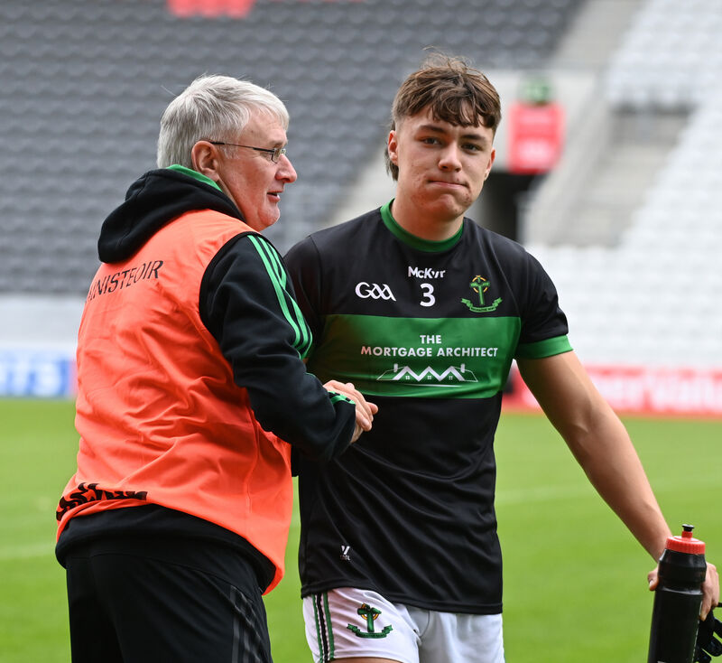 Nemo Rangers manager Robbie O'Dwyer with Colin Molloy after defeating Mallow in the McCarthy Insurance Group Premier SFC semi-final this year. Picture: Eddie O'Hare