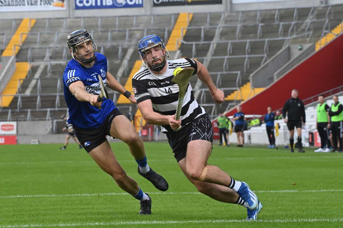 Pa White, Midleton breaking past Craig Leahy, Sarsfields in their Co-Op Superstores Premier SHC semi-final. Picture: Dan Linehan Pa White, Midleton breaking past Craig Leahy, Sarsfields in their Co-Op Superstores Premier SHC semi-final. Picture: Dan Linehan