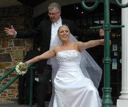 Thomas and Michelle Gould on their wedding day. Thomas and Michelle Gould on their wedding day.