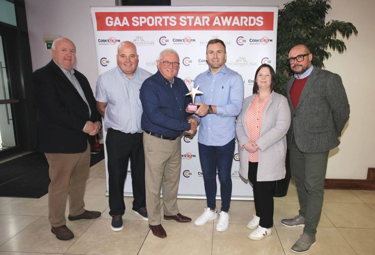 At the Rochestown Park Hotel for the Cork 96FM/C103 GAA Sports Star of the Month for October were Castlehaven footballer Michael Hurley with Noel O’Callaghan, Anthony Walsh, Finbarr McCarthy, Isabel Keane and Steve Cox. Picture: Tony O’Connell. At the Rochestown Park Hotel for the Cork 96FM/C103 GAA Sports Star of the Month for October were Castlehaven footballer Michael Hurley with Noel O’Callaghan, Anthony Walsh, Finbarr McCarthy, Isabel Keane and Steve Cox. Picture: Tony O’Connell.