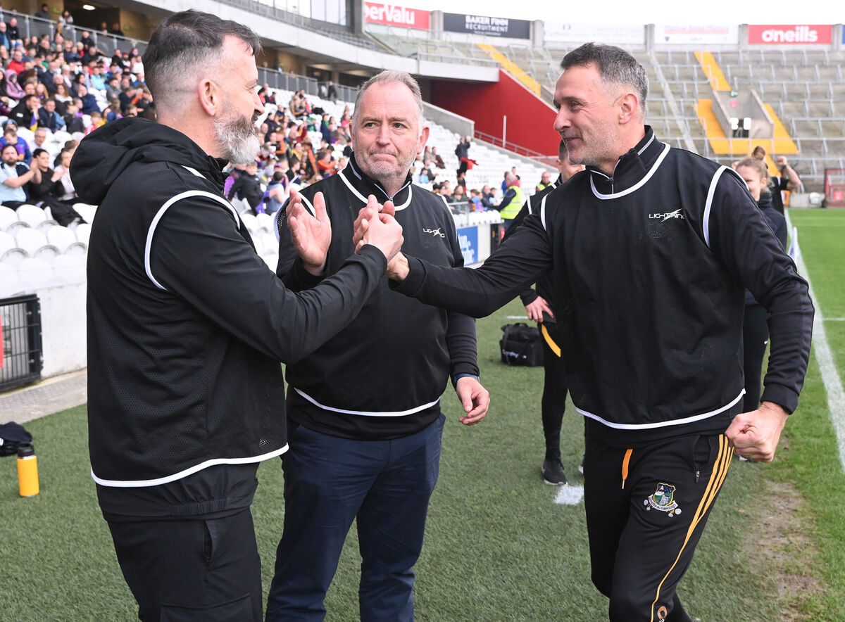 Russell Rovers Dave Dorgan (centre) manager with and selectors Donal Óg Cusack and Antoin Archer after defeating St Catherine's. Picture: Eddie O'Hare Russell Rovers Dave Dorgan (centre) manager with and selectors Donal Óg Cusack and Antoin Archer after defeating St Catherine's. Picture: Eddie O'Hare