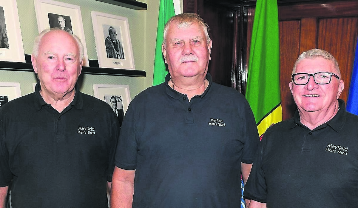 Mayfield Men’s Shed committee members John Barry, Jim Morrison and Liam O’Reilly, during their courtesy visit to City Hall. Picture: David Keane
Mayfield Men’s Shed committee members John Barry, Jim Morrison and Liam O’Reilly, during their courtesy visit to City Hall. Picture: David Keane