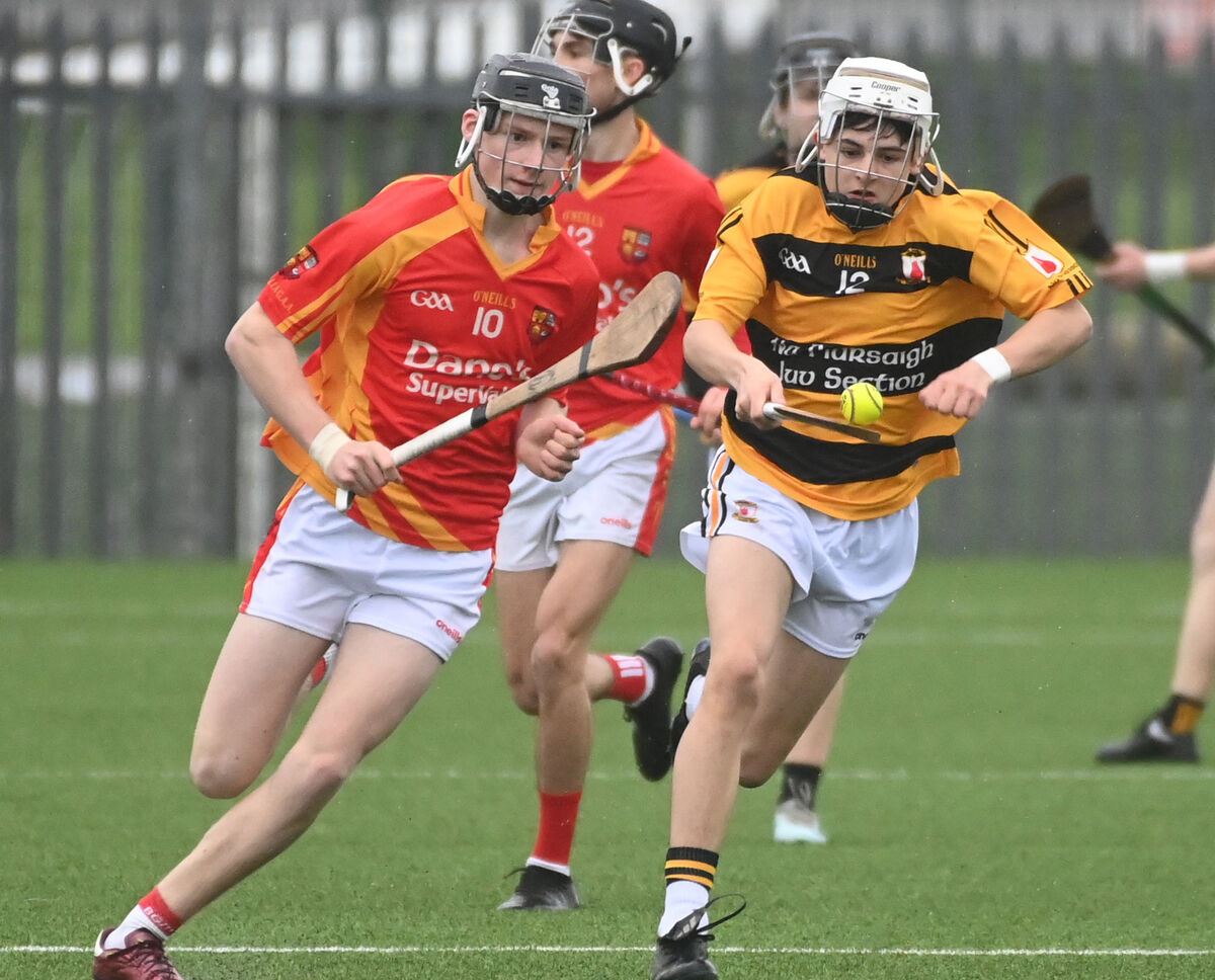 Na Piarsaigh's Aaron Crowley breaks from Mallow's Ger Kingston during the Rebel Óg U15 Premier 2 HC final. Picture: Eddie O'Hare