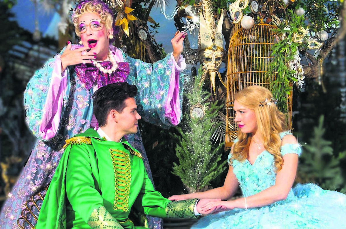 Frank Mackey, Paul Wilkins, and Megan Pottinger in Cinderella at the Opera House. Picture: Emma McCarthy. Frank Mackey, Paul Wilkins, and Megan Pottinger in Cinderella at the Opera House. Picture: Emma McCarthy.