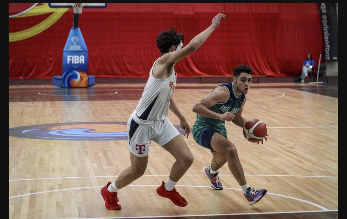 Daryl Cuff in action with the Irish U20 team against the Netherlands at the European Championships in Portugal last summer.