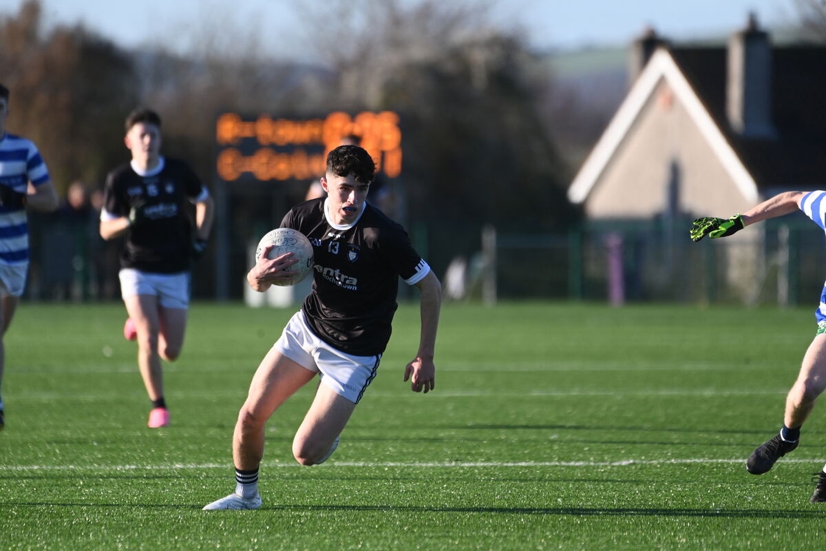 St Francis College Rochestown attacker Pádraig McGrath races towards goal. Picture: Larry Cummins St Francis College Rochestown attacker Pádraig McGrath races towards goal. Picture: Larry Cummins