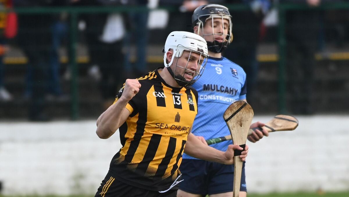 Russell Rovers' Josh Beausang celebrates his goal against Moyle Rovers. Picture: Eddie O'Hare