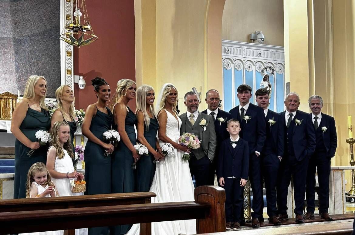 The wedding took place at Ballphehane Church with a reception afterwards at the Oriel House Hotel for 250 guests.