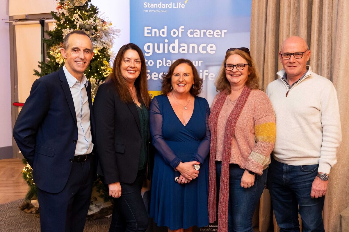 Denis Collins, Fealeside Financial Services; Marie Cronin, Rochestown; Norma Collins, Fealeside Financial Services; Elaine and Ray Sparling, Adare, Co Limerick, at Standard Life's 'Second Life' event, at The Kingsley Hotel, Cork. Picture: Michael O'Sullivan /OSM PHOTO