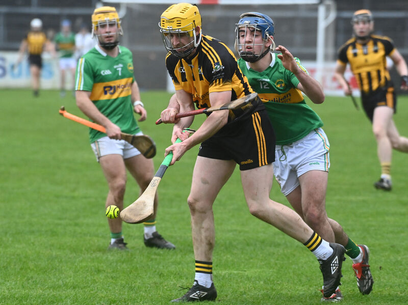 Russell Rovers' Fintan Murray is tackled by Kilrossanty's Jack Power. Picture: Eddie O'Hare