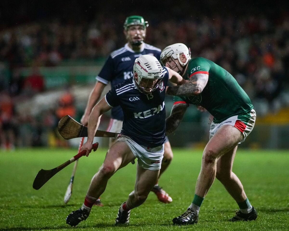 Brendan Lehane of Watergrasshill tries to get past Nathan Ryan of Cashel King Cormacs. Picture: Pádraig Hogan