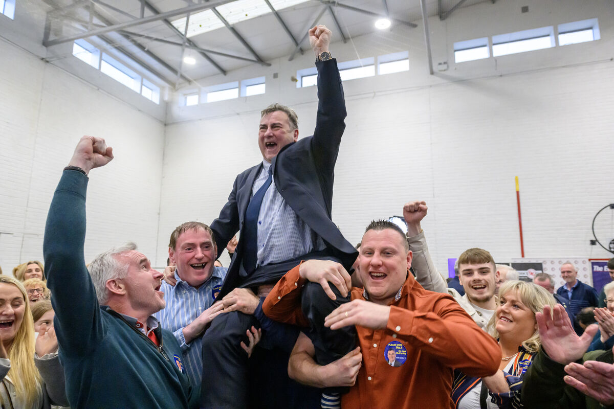 Fine Gael's Noel McCarthy, Cork East celebrates his election at the Mallow Count Centre in the GAA Complex, Mallow, Co Cork. Picture Dan Linehan. Fine Gael's Noel McCarthy, Cork East celebrates his election at the Mallow Count Centre in the GAA Complex, Mallow, Co Cork. Picture Dan Linehan.
