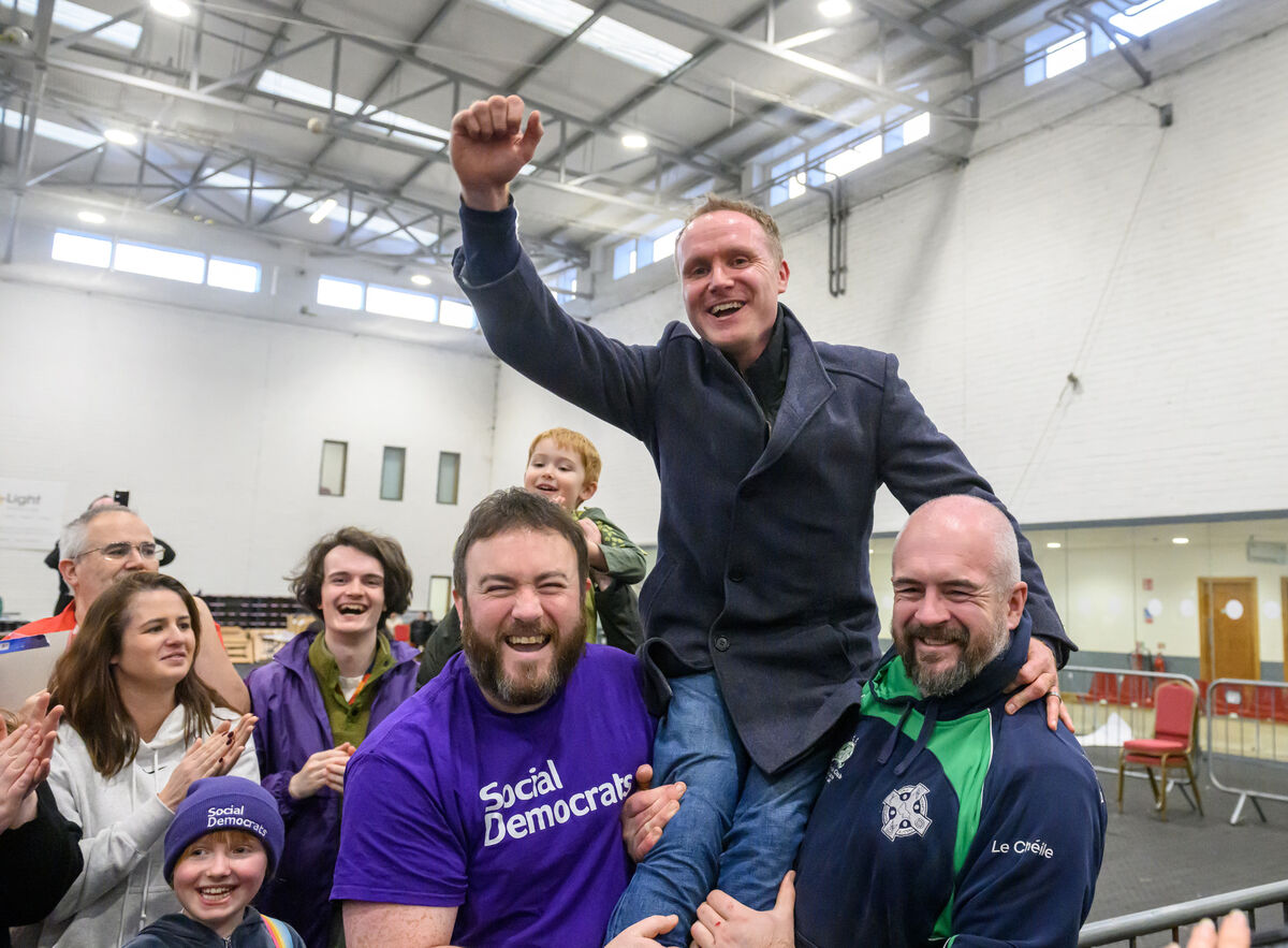 Social Democrats Liam Quaide, Cork East celebrates his election at the Mallow Count Centre in the GAA Complex, Mallow, Co Cork. Picture Dan Linehan. Social Democrats Liam Quaide, Cork East celebrates his election at the Mallow Count Centre in the GAA Complex, Mallow, Co Cork. Picture Dan Linehan.