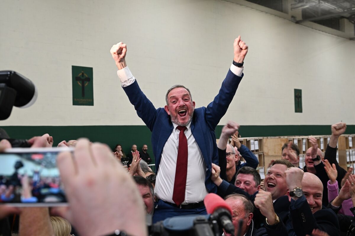 Fine Gael’s Jerry Buttimer celebrates in Nemo. Picture Chani Anderson