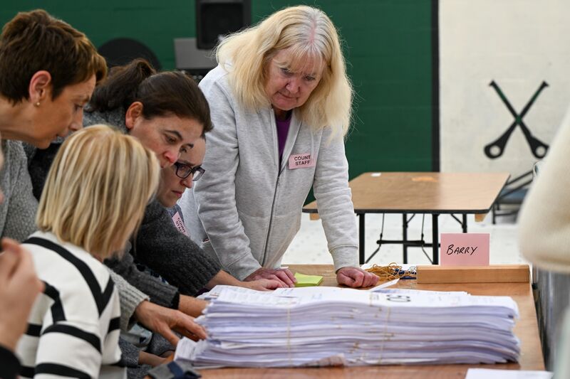   Recounting begins in Nemo after just 35 votes separated Labour’s Eoghan Kenny and People before people profit solidarity’s Mick Barry in the final count. Picture: Chani Anderson.