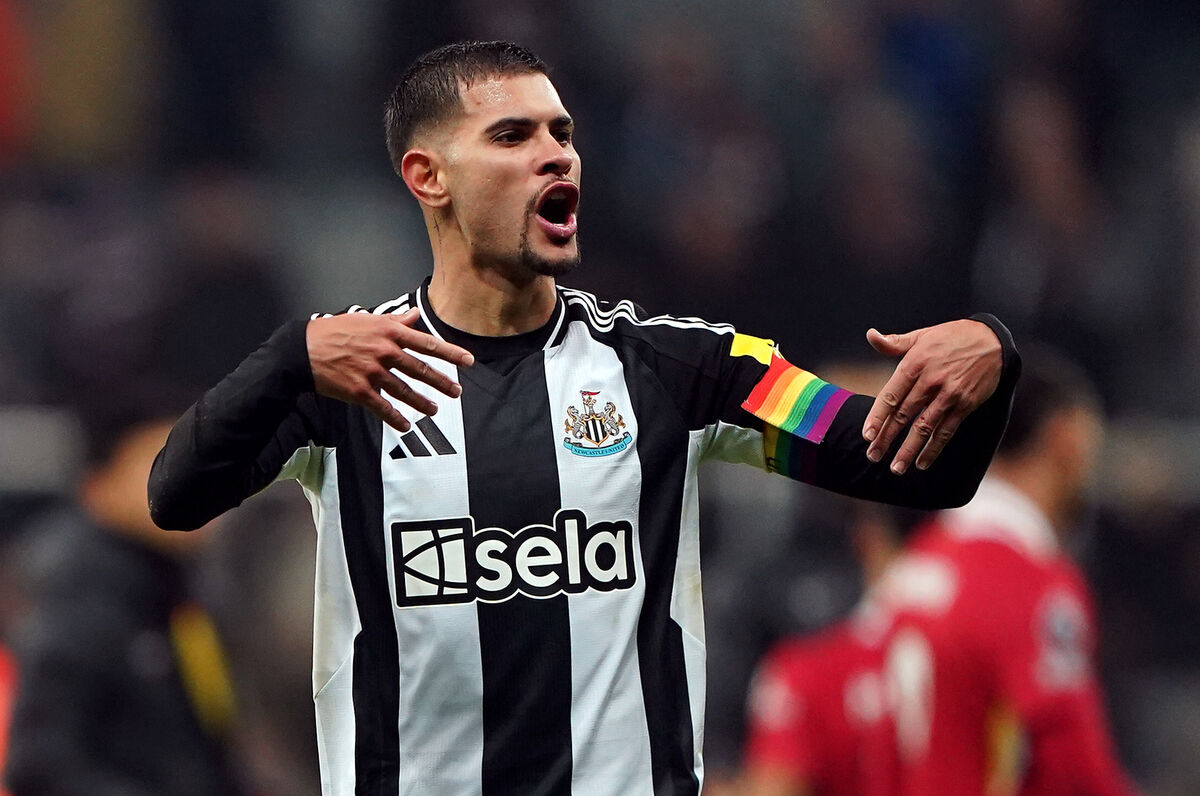 Newcastle United's Bruno Guimaraes during the Premier League match at St James' Park, Newcastle upon Tyne. Picture: Owen Humphreys/PA Wire.