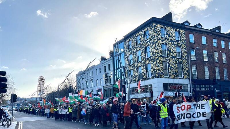 Hundreds of Palestine supporters attend 61st march in Cork city Hundreds of Palestine supporters attend 61st march in Cork city