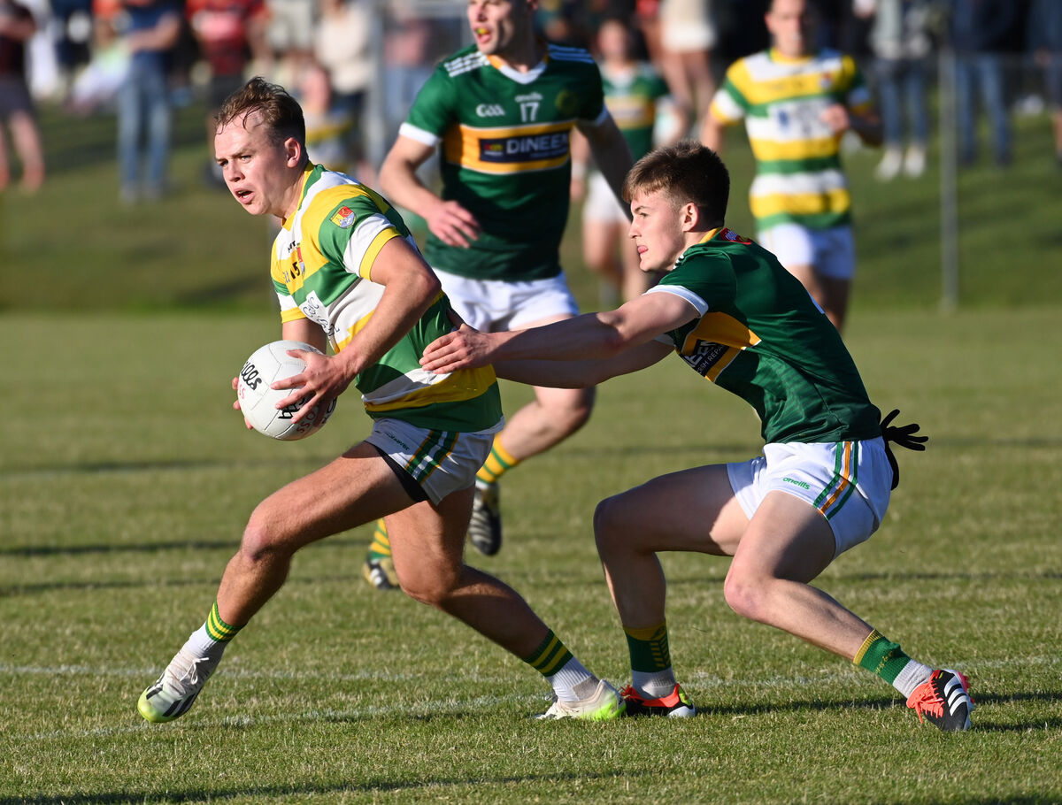 Carbery Rangers' Daragh Hayes looks to get away from Fionnán Leahy of St Michael's - the clubs are B seeds for the Premier SFC. Picture: Eddie O'Hare Carbery Rangers' Daragh Hayes looks to get away from Fionnán Leahy of St Michael's - the clubs are B seeds for the Premier SFC. Picture: Eddie O'Hare