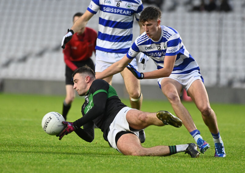 Nemo Rangers' Bríain Murphy under pressure from Seán Browne of Castlehaven this year. Picture: Larry Cummins Nemo Rangers' Bríain Murphy under pressure from Seán Browne of Castlehaven this year. Picture: Larry Cummins