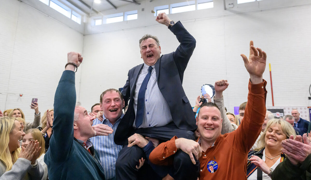 Fine Gael's Noel McCarthy, celebrating being elected to the Dáil in the Cork East constituency. Picture: Dan Linehan. Fine Gael's Noel McCarthy, celebrating being elected to the Dáil in the Cork East constituency. Picture: Dan Linehan.
