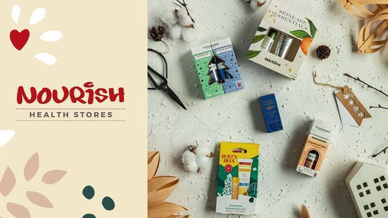 Stocking filler gifts from brands like Tisserand, Burts Bees and Nourish’s own skincare range.