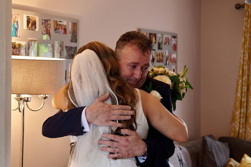 Katelyn pictured with her father Michael on her wedding day in August.